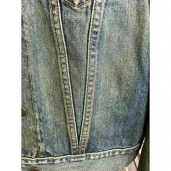 Vintage Extra Small GAP Y2K Dark Denim Jean Jacket - Picture 4 of 7